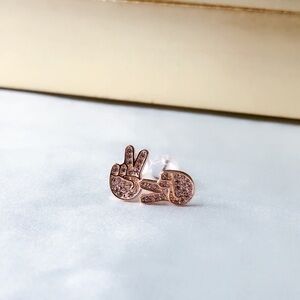 - 18K Rose Gold Scissorhands Stud Earrings